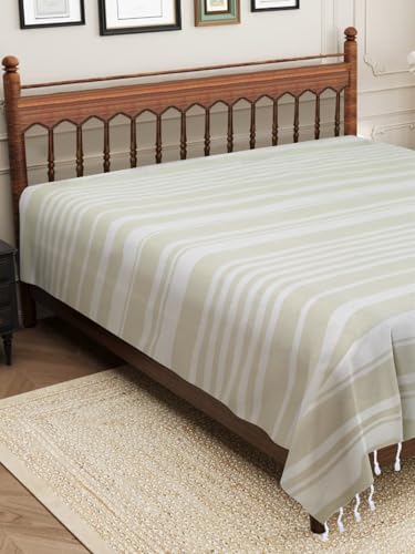 Image of 210 TC Cotton Bedsheet | Handmade Double Bedsheet | Handloom Bedsheets | Without Pillow Cover | Double Bedsheet for Summer (90X100 Inches, 7.5 x 8.3 Feet (Nobel)