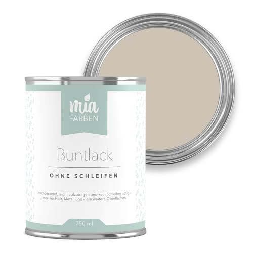 miafarben Buntlack ohne schleifen 750ml, Möbelfarbe, Möbellack für Holz, Metall, Kunststoff (Feine Mandelcreme) miafarben Buntlack ohne schleifen 750ml, Möbelfarbe, Möbellack für Holz, Metall, Kunststoff (Feine Mandelcreme)
