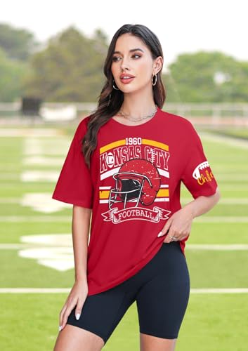 Football Shirt Women Game Day Shirts Football Season Number 92 Shirt Casual Season Short Sleeve Tops Red — view 2