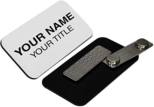 Personalized 1.5" x 3" Laser Engraved Name Tag with Pin, Magnets or Adhesive Backing