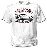 alfa montreal motorhaube  TEESANDENGINES Herren T-Shirt Alfa Romeo Montreal 1971, Weiß Gr. L, weiß
