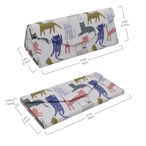 Image of Real Sic Glasses Case for Men and Women - Magnetic Folding Hard Shell Sunglass Holder - Inspired by Adorable Animals