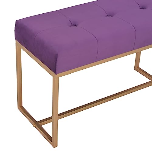 Banc en velours violet 80 cm : la solution pour petits couloirs - 6