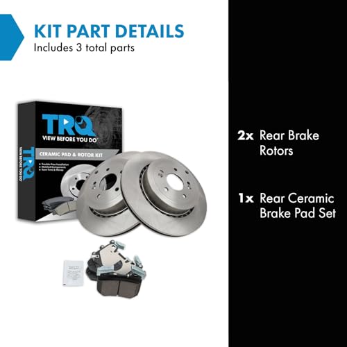 Image of TRQ Rear Brake Pad and Rotor Set Ceramic Rotors | For 2019-2020 Genesis G70 2018 Kia Stinger