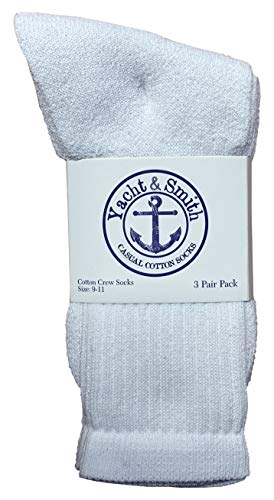 Image of 24 Pairs Of Yacht & Smith Wholesale Bulk Womens Crew Socks, Cotton Sport Athletic Socks - Size 9-11