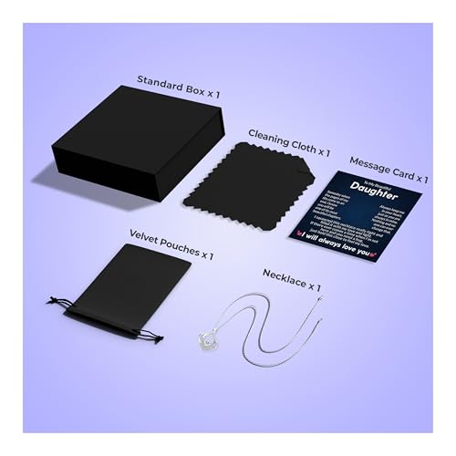 Daughter Necklace From Dad | Father To Daughter Jewelry Gift | Daddy Princess Silver Gold CZ Pendant Present With Message Card For Birthday Graduation4