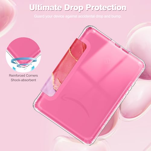 Fintie Case for 7" All-New Kindle Paperwhite 12th Generation 2024 & Kindle Colorsoft 2024/2025, Ultra Clear Soft Light Transparent TPU Back Cover Auto Wake/Sleep, Marble Pink by FINTIE - Used condition - Image 8