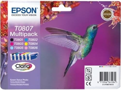 Epson Encre T0807 6CL Multipack Normal Noir