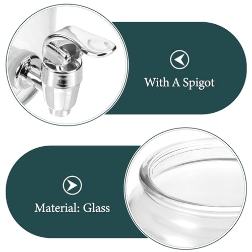 Dispensador de bebidas de vidrio con grifo, tarro sellado transparente para vino TOYANDONA 5