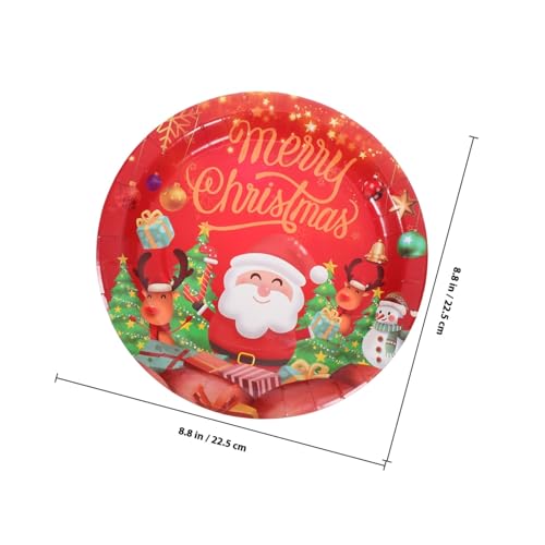 PRETYZOOM 10個 クリスマス使い捨て紙皿 ペーパー製 ホリデーパーティー用 おしゃれなクリスマステーブルウェア 快適な食事体験向け