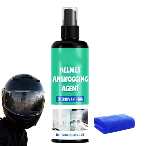 Anti-Beschlag-Spray für Helme – 100 ml Linsenreiniger, streifenfreie polnische Beschichtung, klarer Sichtschutz | Tragbarer Helmvisierreiniger für Schutzbrillen, Fußball, Motorrad, Sport, Regenwasser
