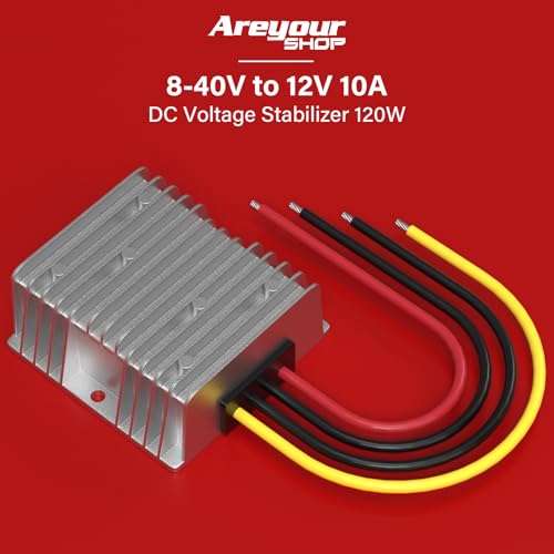 Areyourshop 8-40V to 12V Amp DC Voltage Stabilizer 120W Car Power Supply Regulator Waterproof,Converter DC,Boost Buck Converter3
