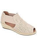 Gentle Souls by Kenneth Cole Women's Noa Elastic Slip On Heeled Sandal, Natural, 8