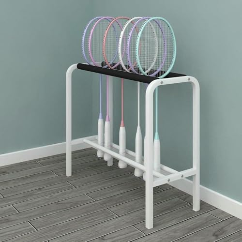 Soporte para raquetas de tenis HOME& blanco ideal para organizar patios y jardines 6