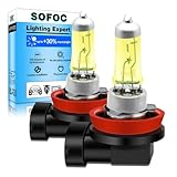 SOFOC-H16 Luces antiniebla auxiliares para coche 12V 19W Luz amarilla Alta penetración Plug & Play Sin polaridad 2 piezas