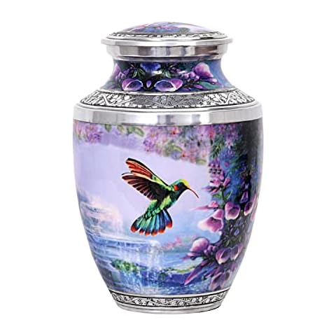 HLC Handcrafted Humming Bird Urn for Human Ashes - Adult Funeral Cremation Urn Handcrafted - Affordable Urn for Ashes (Adult (200 lbs) – 10.5 x 6 “, Decorative Cremation Urn) Cover