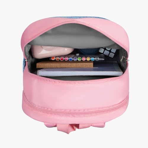 Image of Genie Backpack for Girls Laptop Sleeve, Three Compartments and Organiser with Padded Shoulders |Best for Books,Stationery,Lunch Box & Essentials