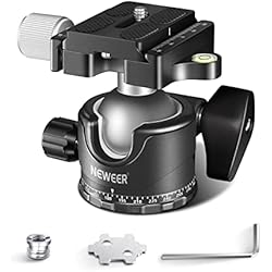 Rotula Para Tripode NEEWER Cabezal de Bola de Perfil bajo para trípode de cámara, 36 mm de Metal, Cabeza panorámica con Centro de Gravedad bajo, Compatible con Arca 1/4 Pulgadas Placa de liberación rápida para trípode