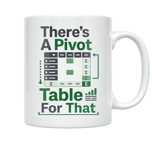 Image of Data Analyst Coffee Mug - There's A Pivot Table For That - 11 oz White Ceramic - Geeky Tech Style