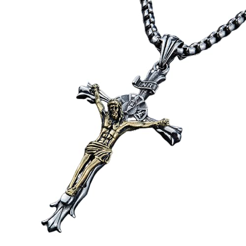 Collier croix homme pendentif Jésus Christ pour le quotidien et messes