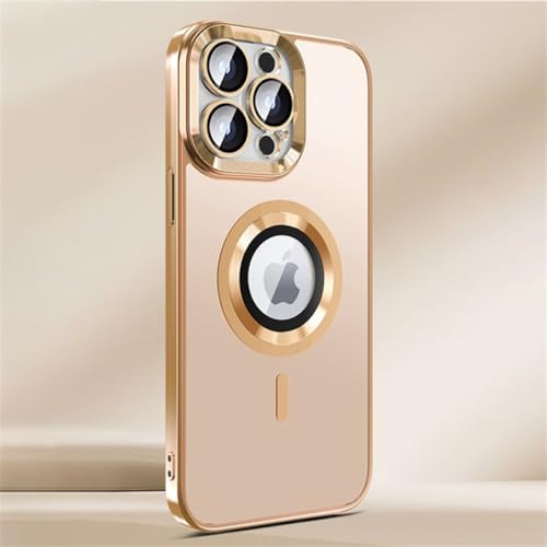 Coque magnétique silicone souple anti-trace pour iPhone 13 Pro Or mat