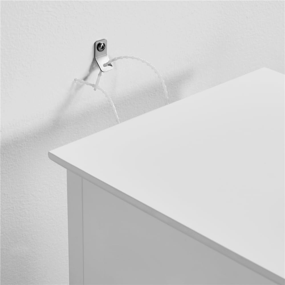 Yaheetech Mesita de Noche de Estrecha 25x25x70cm Mesita de Noche Alto con Cajón Mueble para Teléfono de Sofá, Dormitorio Color Blanco