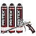 Produktbild PRITEX  Bauschaum Set aus 3 x 750 ml Pistolenschaum inkl. Schaumpistole  Montageschaum zum Verfüllen, Dämmen & Abdichten  PU-Schaum mit hervorragender Schall- & Wärmedämmung  Bauschaum