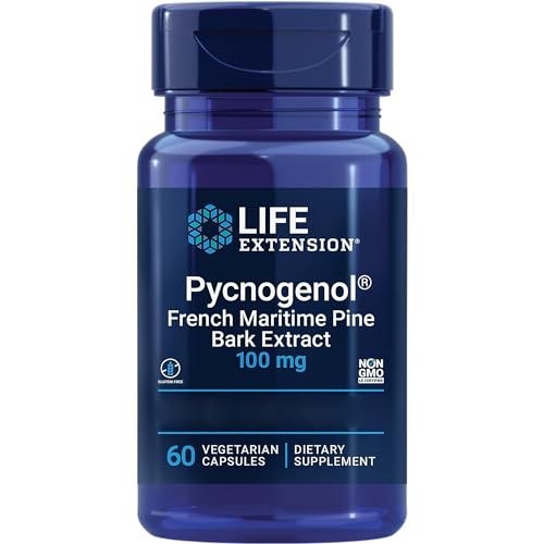 Life Extension, Pycnogenol, 60 vegetarische Kapseln, 100mg Pycnogenol je Dosis, Glutenfrei, Sojafrei, GMO frei, Geschmacksneutral