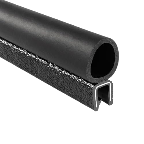 Image of TRIM-LOK Trim Seal, Edge Trim with Top Bulb, Fits 0.750-Inch Bulb, 1 /4-Inch Edge, 25-Foot Length, Black Pebble Finish, Flexible PVC Plastic Trim with EPDM Rubber Weather Stripping