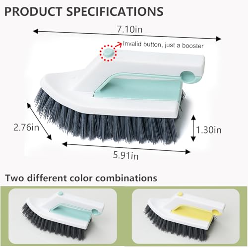 Image of 2 Pack Scrubbing Brushes for Cleaning 2 in 1 Heavy Duty Scrub Brush Nylon Stiff Bristles Crevice Gap Scrubber Cleaner Brush for Bathroom Shower Sink Kitchen Tub Carpet Floor, Multi-Purpose