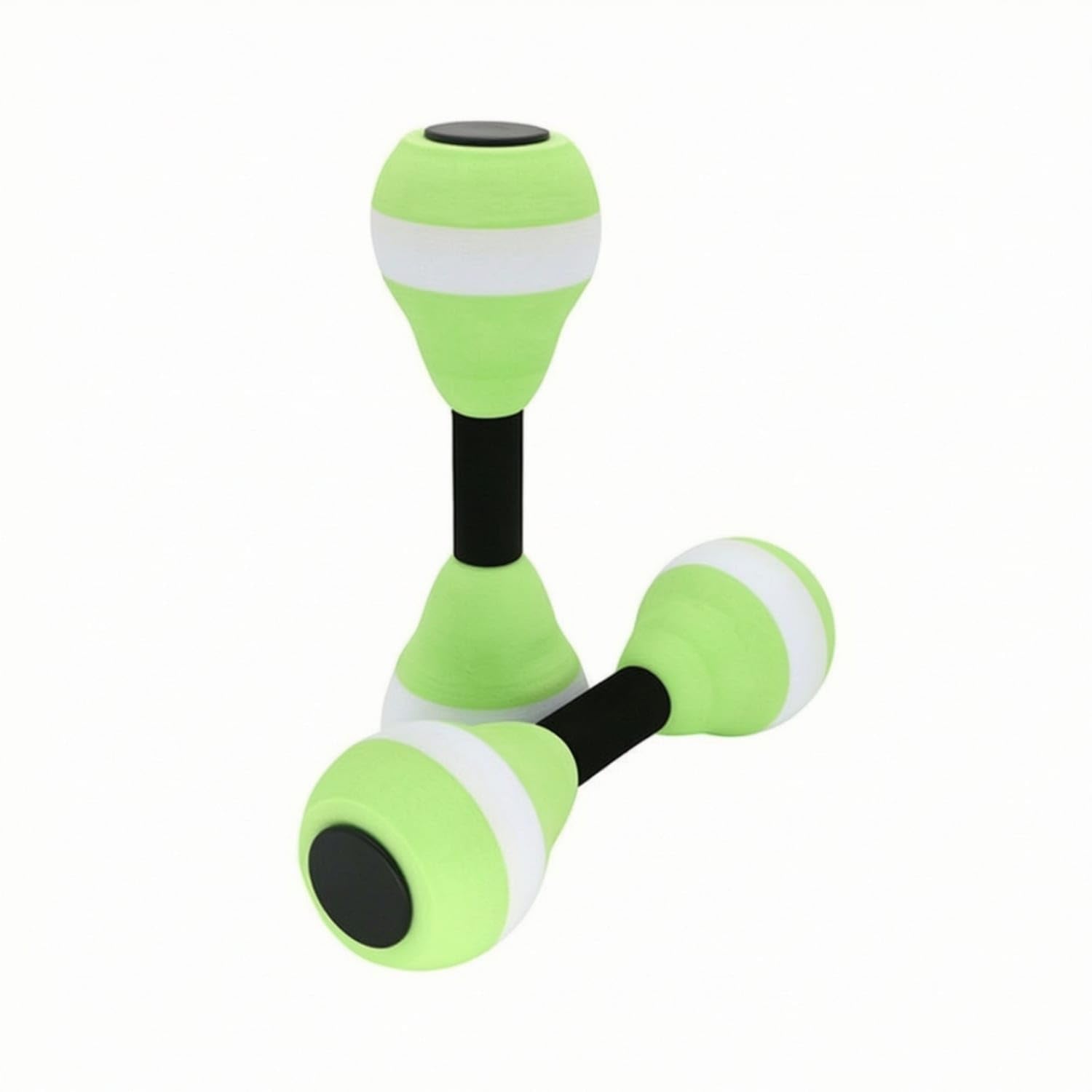EVA Soft Water Dumbbells eco Friendly Pool Dumbbells High-Density Water Exercise Floats Ergonomic for Beginners, Swimmers, Kids, Swim Practice, Green White Green-image-17