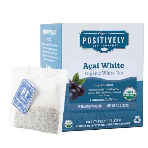 Image of Organic Positively Tea Company, Acai White Tea Bags, 20 Count