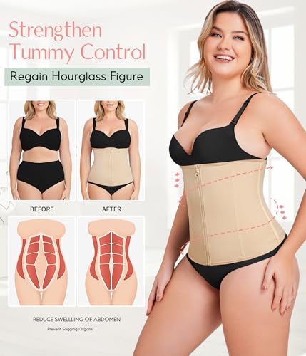 MERYOSZ Waist Trainer Corset Zipper Tummy Control Shapewear Breathable Waist Cincher for Women Body Shaper Sport Girdle3