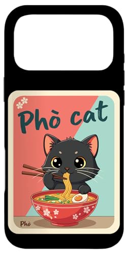 フォー 猫 ヌードル ボウル 食通 アジア料理 アート スマホケース iPhone 17 Pro Max 用