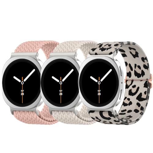 Delidigi Braided Stretchy Strap Compatible with Samsung Galaxy Watch 8 40mm 44mm & Galaxy Watch 8 Classic 46mm No Gap One-Click Elastic Nylon Replacement Band for Men Women