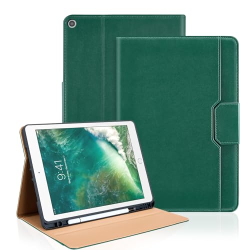 Housse iPad 9.7 avec mise en veille auto et dragonne vert