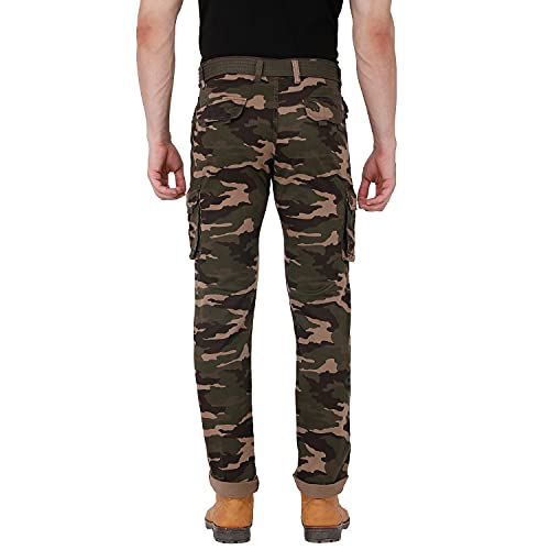 Image of BEEVEE Mens Camouflage Fixed Waist Cargo with Belt