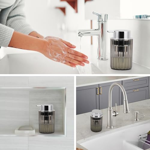 Image of Segbeauty Foam Soap Dispenser, 10.1oz Refillable Plastic Liquid Soap Dispenser Gray, 300ml Empty Press Foaming Pump Bottle Lotion Dispenser Bathroom Foaming Hand Soap Dispenser for Modern Home Decor