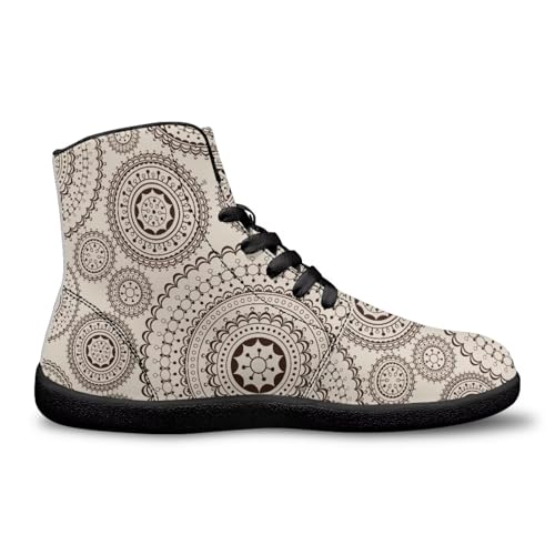 Image of Binienty Zero Drop Sole Barefoot Men's Women's PU Leather Flat Minimalist Barefoot Sneakers Athletic Shoes Waterproof
