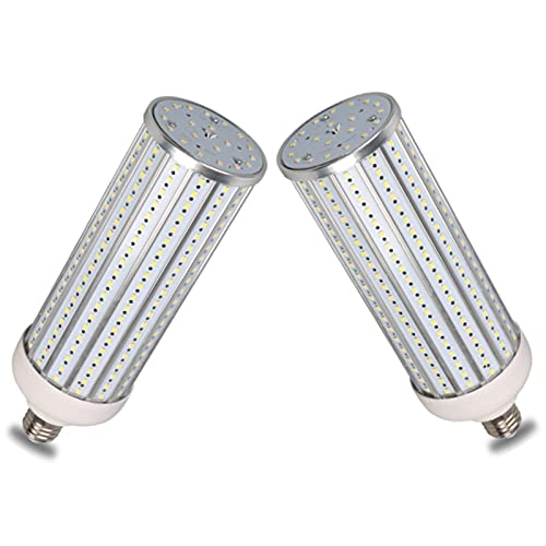 Ampoule De Maïs À Économie D'énergie LED, 100W E27/E40 2835SMD, Lumière du Jour Ampoules Super Lumineuses Atténuation, pour L'éclairage D'entrepôt, 2 Pièces,White Light,E40 220V Cover