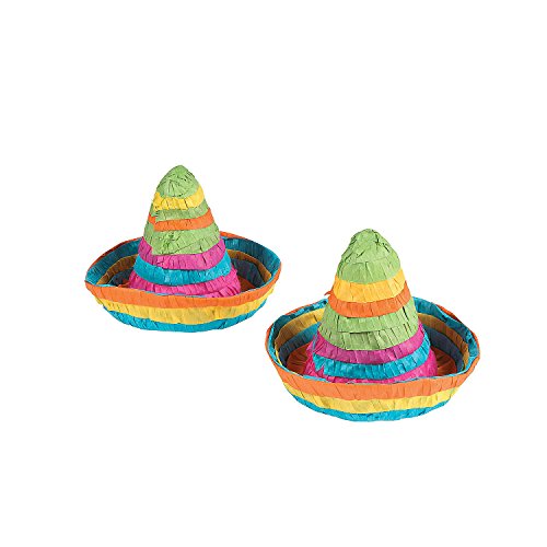 Mini Sombrero Pinata for Cinco de Mayo - Party Decor- 3 Pieces