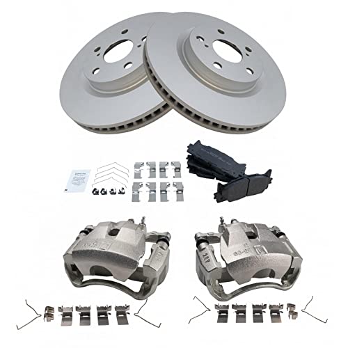 Image of TRQ Front Brake Pad and Rotor Set Semi Metallic Vented G Coated Rotors
