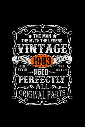  38 Years Old 1983 Vintage 38th s Decorations 114 Pages 6\'\'x9\' / Journal / Notebook / Diary / Greeting Card Alternative for Boys & Girls