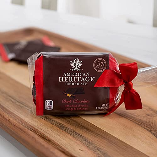 American Heritage Chocolate Bars - 57% Cacao Artisanal Dark Chocolate Bar With Hints Of Vanilla, Orange And Cinnamon, 1.27Oz Candy Bar/Tablet (Pack Of 4) #TOP1