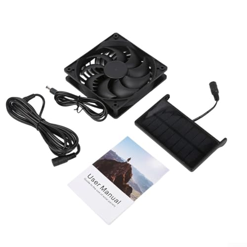 Ventilador de escape solar de 3 W y 5 V para exteriores, ventilador de ventilación alimentado por energía solar para invernadero RV y habitación de mascotas, ventilador de refrigeración de aire