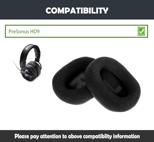 Repuesto de almohadillas HD9 para auriculares PreSonus HD9 con tela cómoda y espuma viscoelástica miniatura 2
