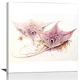 AeRosx Common torpedo ray, Eyed electric ray watercolor painting print -watercolor wall art canvas,canvas wall art for baby girl nursery,canvas wall art for bedroom,20x20 inch-Ready to hang