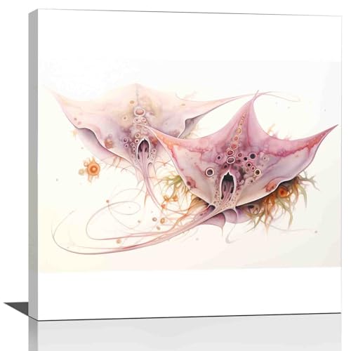 AeRosx Common torpedo ray, Eyed electric ray watercolor painting print -watercolor wall art canvas,canvas wall art for baby girl nursery,canvas wall art for bedroom,20x20 inch-Ready to hang