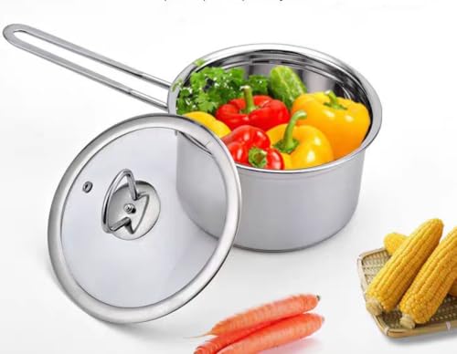 Sartén de acero inoxidable anti deformación con tapa de cristal para inducción 5