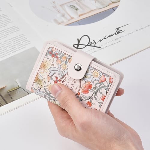 Image of RNIEGA Card Holder for Women Small Womens Wallet Vegan Leather RFID Blocking Transparent Card Case with 22 Slots